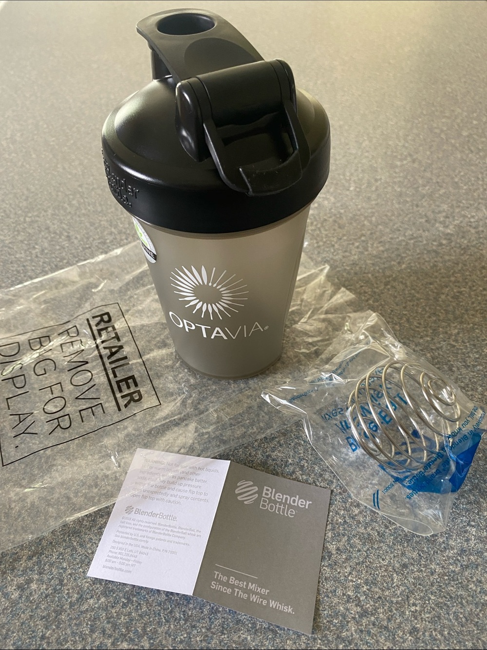 Optavia Blender Shake Bottle Black and Gray Portable For on the Go NEW